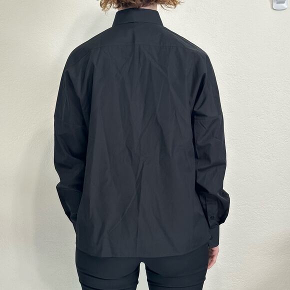 Maison Margiela MM4 Basic Tie Front Shirt Black IT 38 - Picture 9 of 10